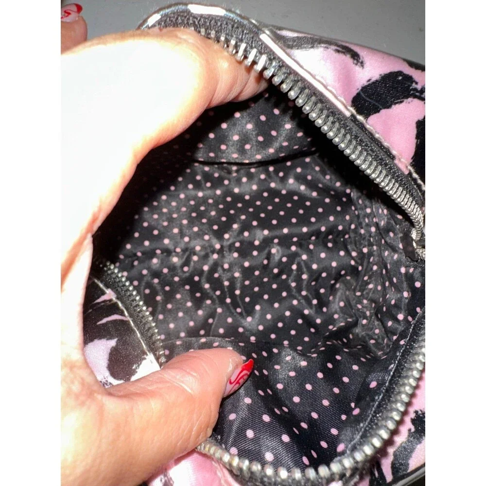 Victoria's Secret Plastic Coated Signature Script Logo Mini Cube Zipper Pouch